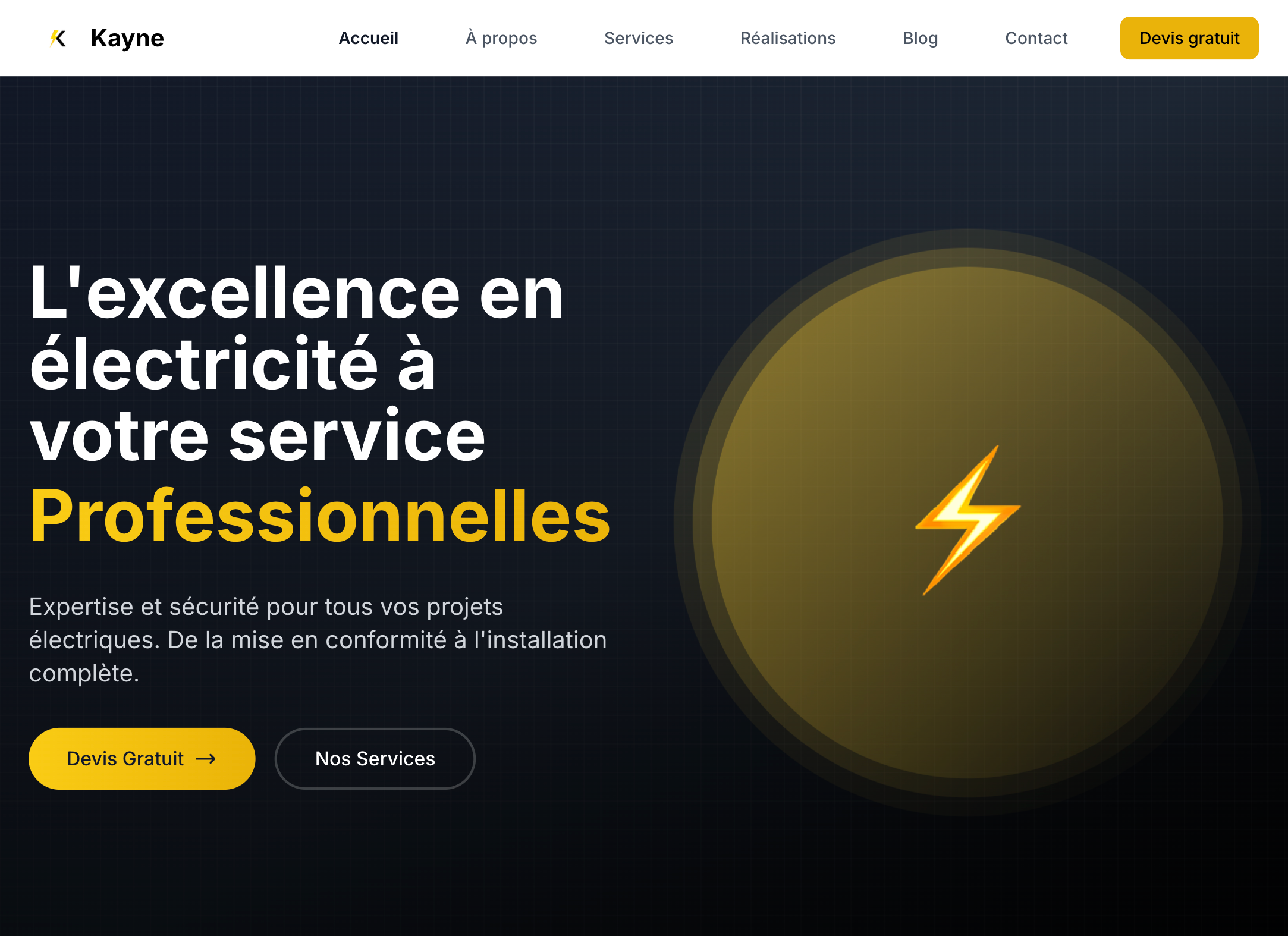 Kayne website screenshot